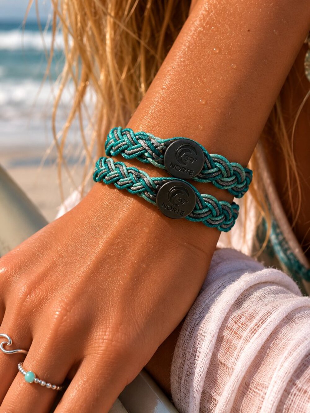 39 Degrees Norte Surfer Bracelets Woven Made In Nazare Portugal Set of 2